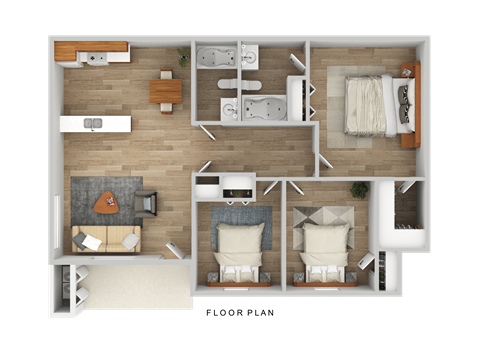 A floor plan of a house with labeled rooms.